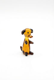 Hund Glasfigur - Bernstein