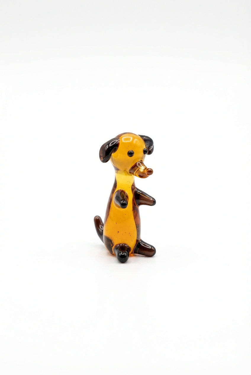 Hund Glasfigur - Bernstein