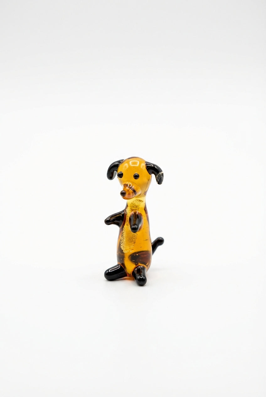Hund Glasfigur - Bernstein