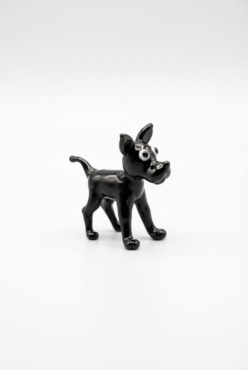 Hund Glasfigur - Schwarz
