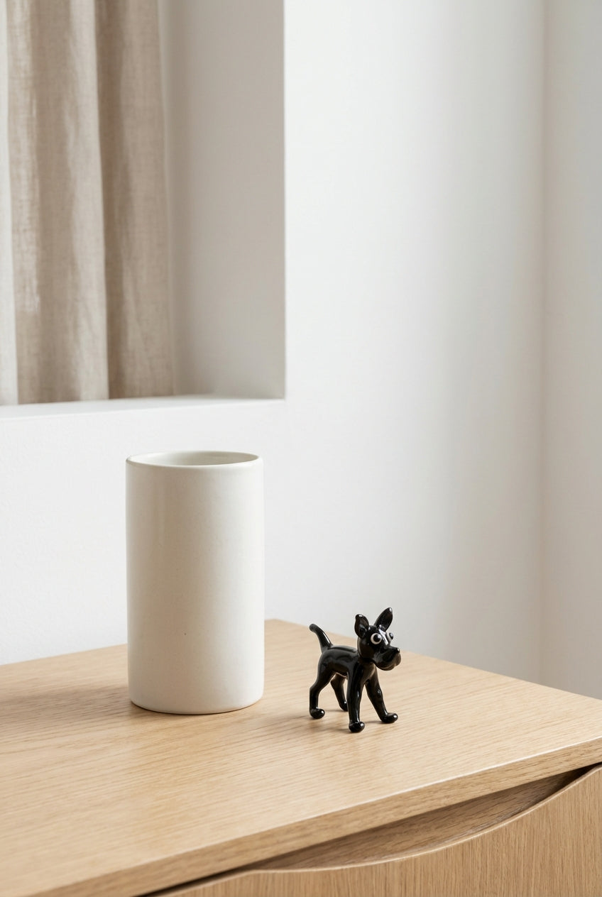Hund Glasfigur - Schwarz