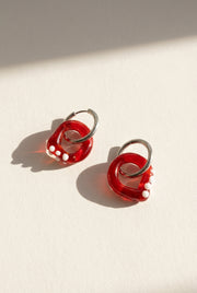 Dots Rot Ohrringe