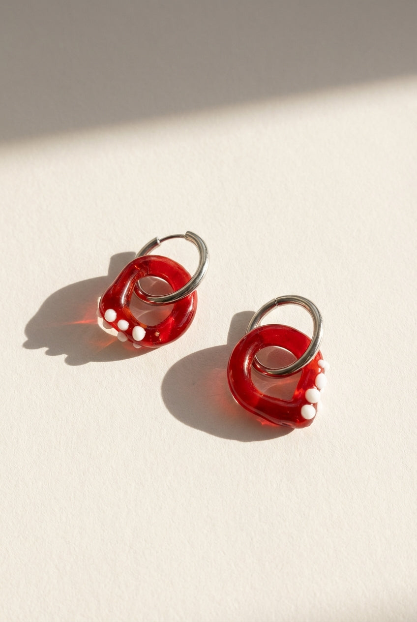 Dots Rot Ohrringe