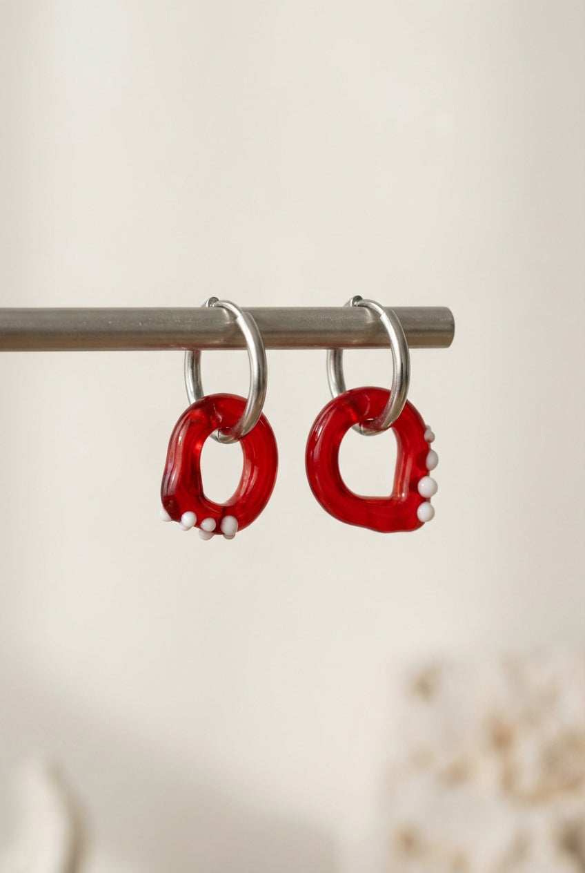Dots Rot Ohrringe